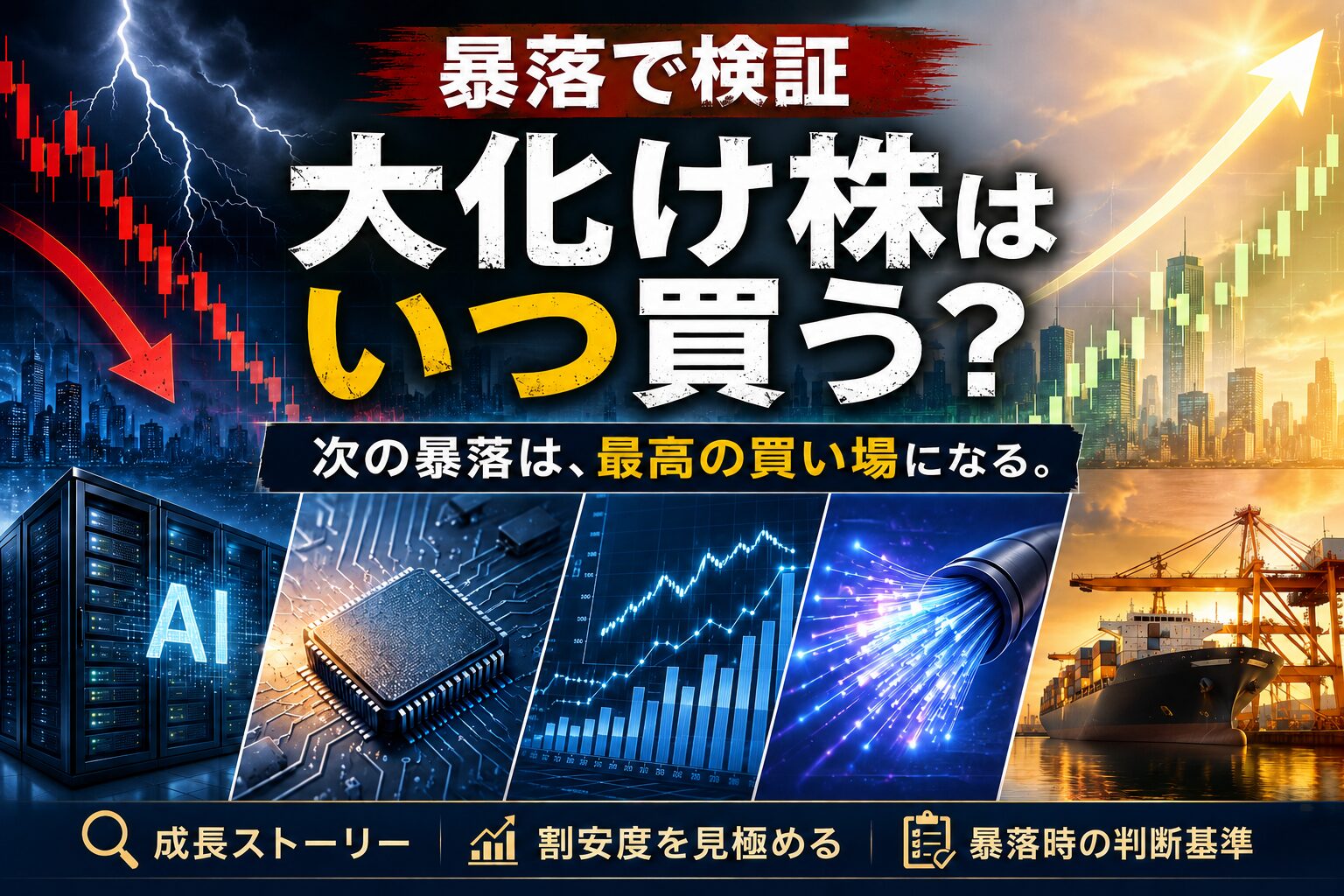暴落したその日が買い場？大化け候補5銘柄と見極め方を解説