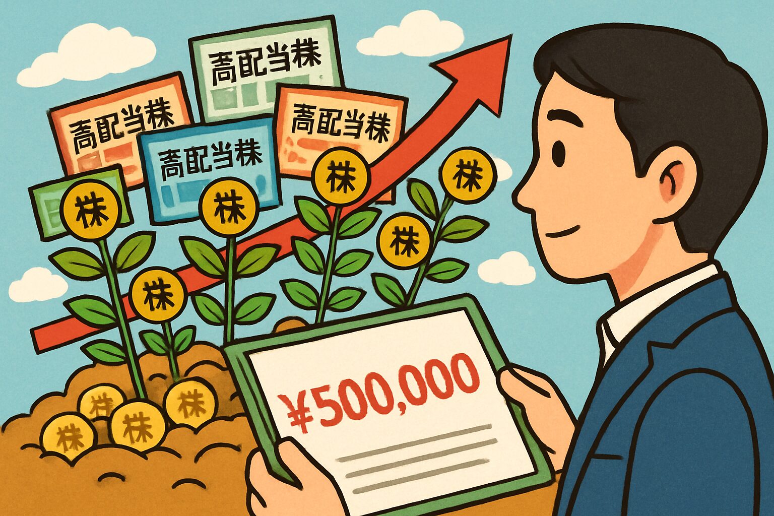50万円何に投資するか高配当株ポートフォリオ少額で分散投資