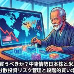 日本株いつ買うべきか?中東情勢日本株と米AI株下落が重なる時の分散投資リスク管理と段階的買い増しについて