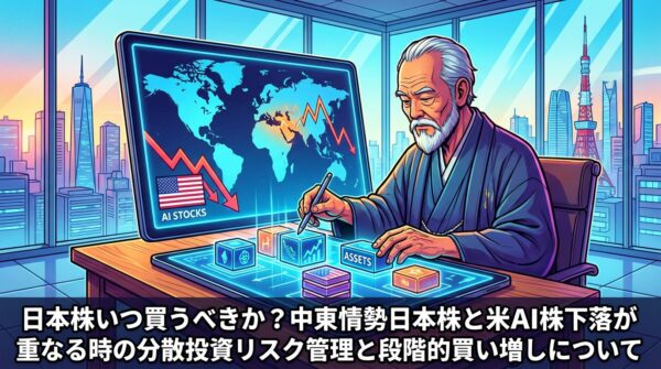 日本株いつ買うべきか？中東情勢日本株と米AI株下落が重なる時の分散投資リスク管理と段階的買い増しについて