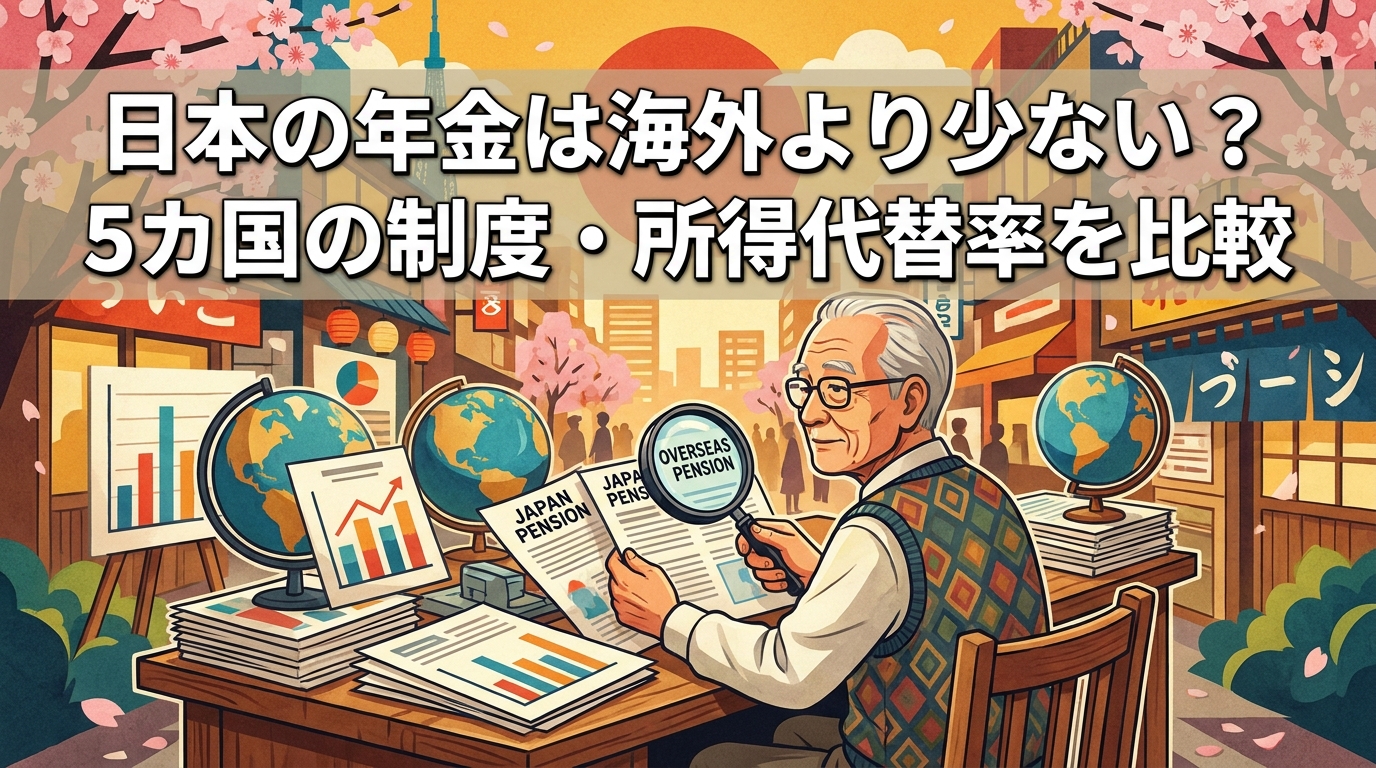 日本の年金は海外より少ない?5カ国の制度・所得代替率を比較