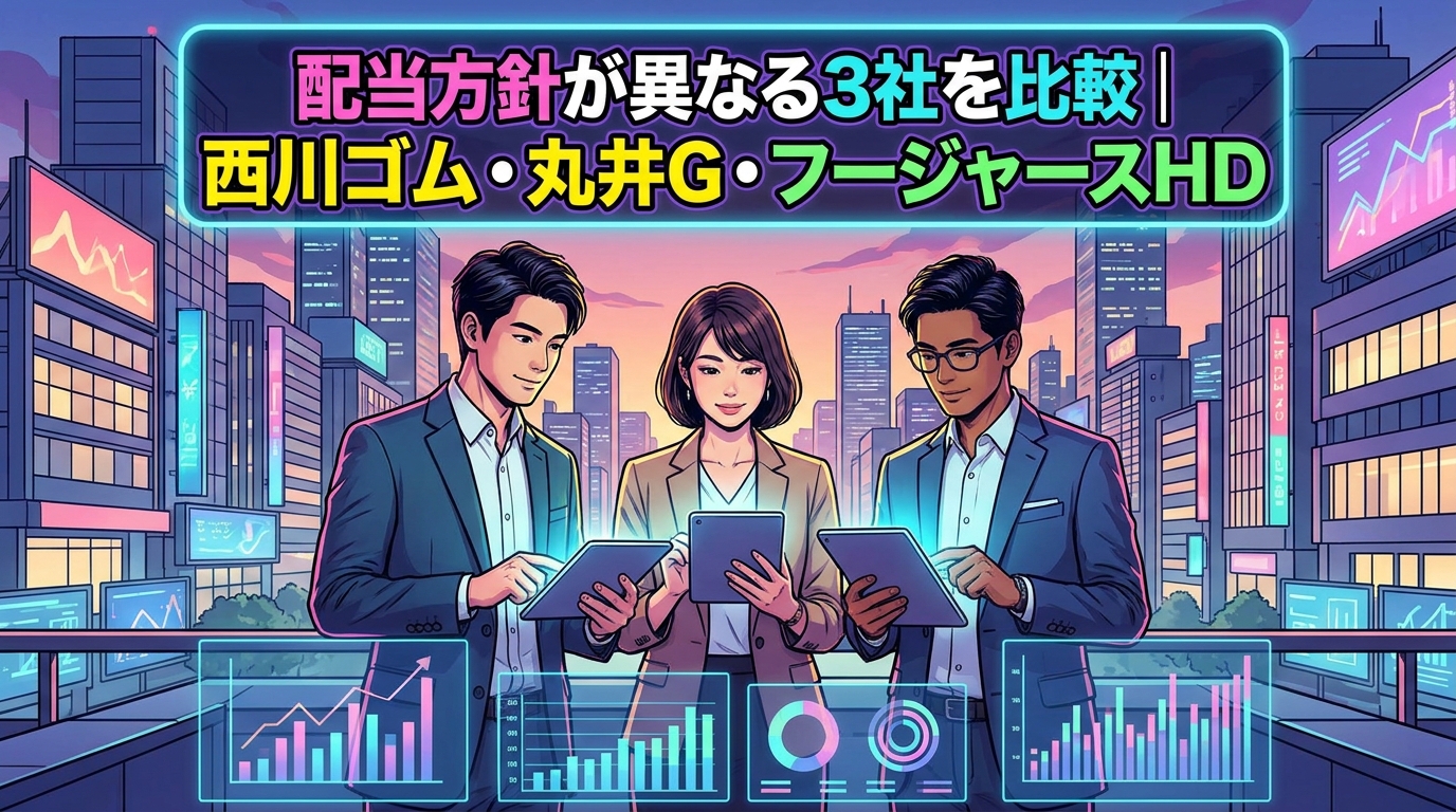 配当方針が異なる3社を比較｜西川ゴム・丸井G・フージャースHD