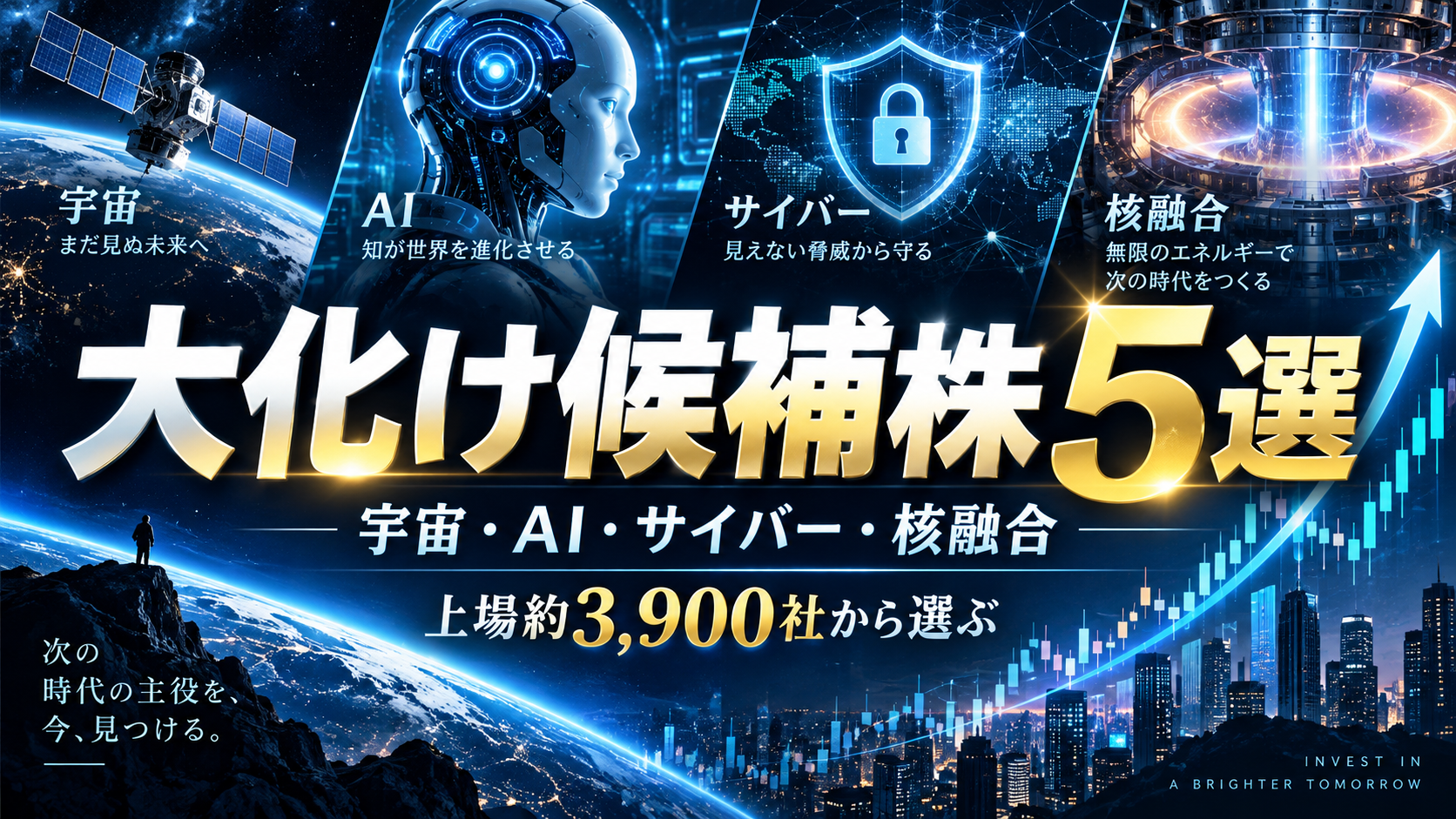上場約3,900社から選ぶ大化け候補株5選|宇宙・AI・サイバー・核融合で注目したい日本株を解説