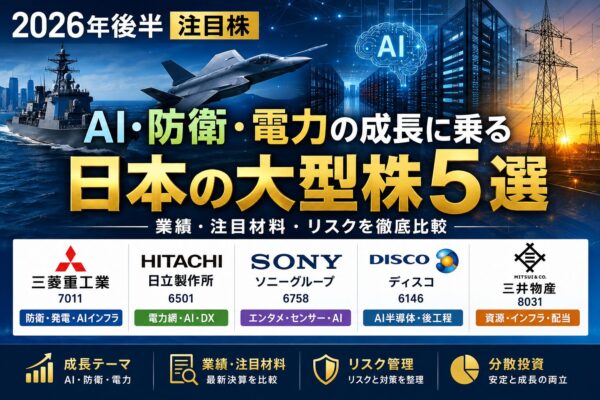 AI・防衛・電力で選ぶ2026年後半の注目株5選!大型日本株の強みとリスク